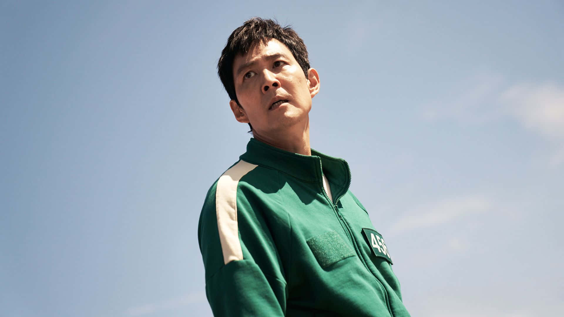 Squid Game Season 3, green and white track jacket, number 456, Full HD Desktop Wallpaper