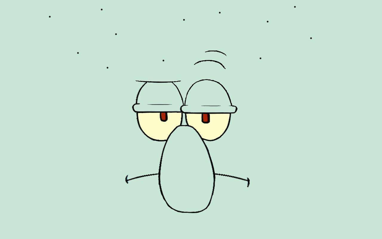 Squidward Tentacles, tired eyes, droopy expression, HD Desktop Wallpaper