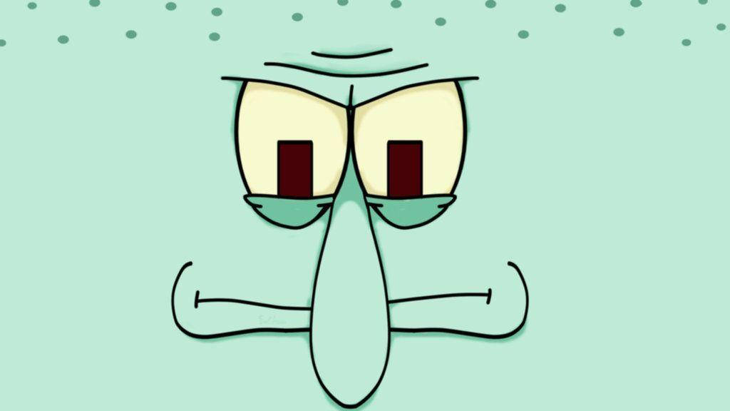 Squidward Tentacles, long nose, angry eyes, SD Desktop Wallpaper