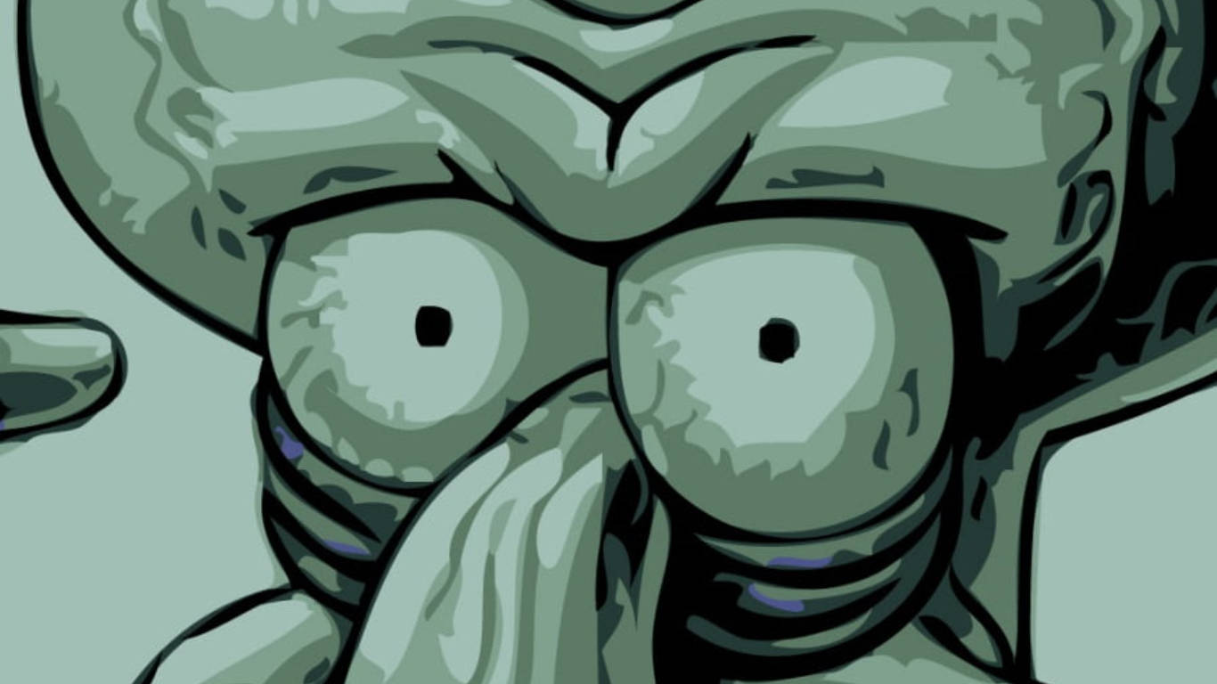 Squidward Tentacles, wide eyes, long nose, HD Desktop Wallpaper