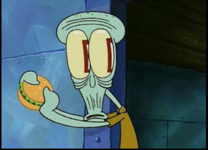 Squidward Tentacles, burger, cartoon underwater scene, SD Desktop Wallpaper