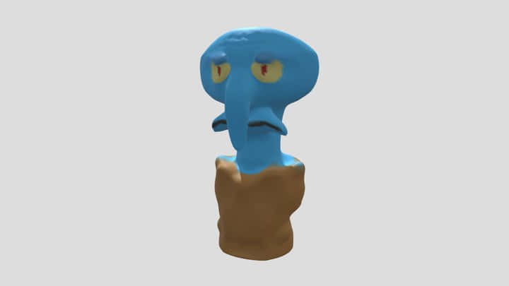 Squidward Tentacles, blue cartoon squid, yellow eyes, SD Desktop Wallpaper