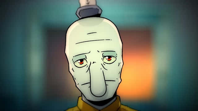 Squidward Tentacles, bald head, red eyes, SD Desktop Wallpaper