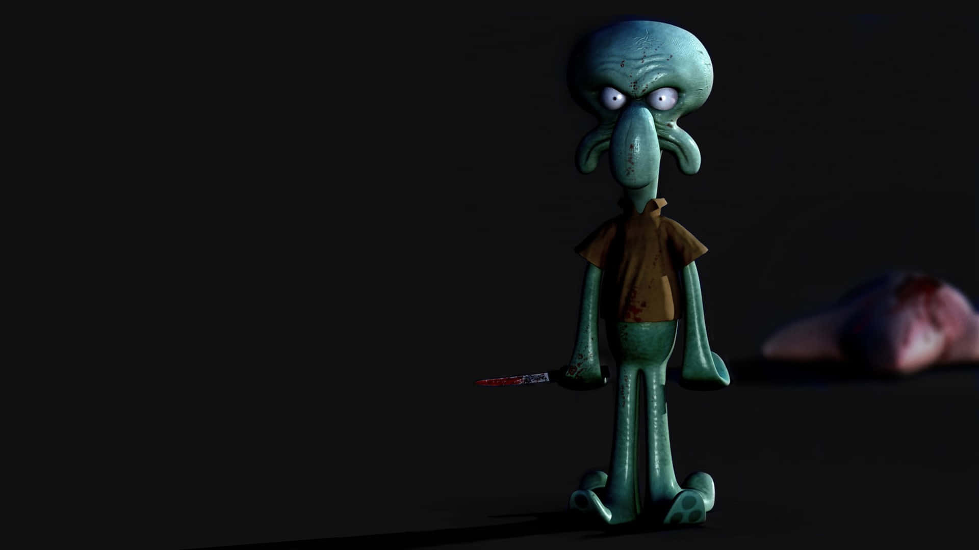 Squidward, teal, brown shirt, Full HD Desktop Wallpaper