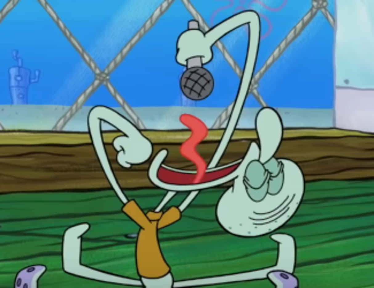 Squidward, saxophone, cartoon underwater scene, SD Desktop Wallpaper