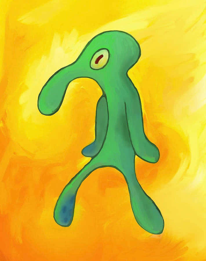 Squidward, green, one eye, SD Phone Wallpaper