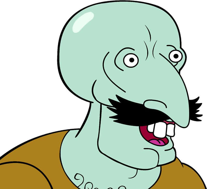 Squidward, bald head, thick mustache, SD Desktop Wallpaper