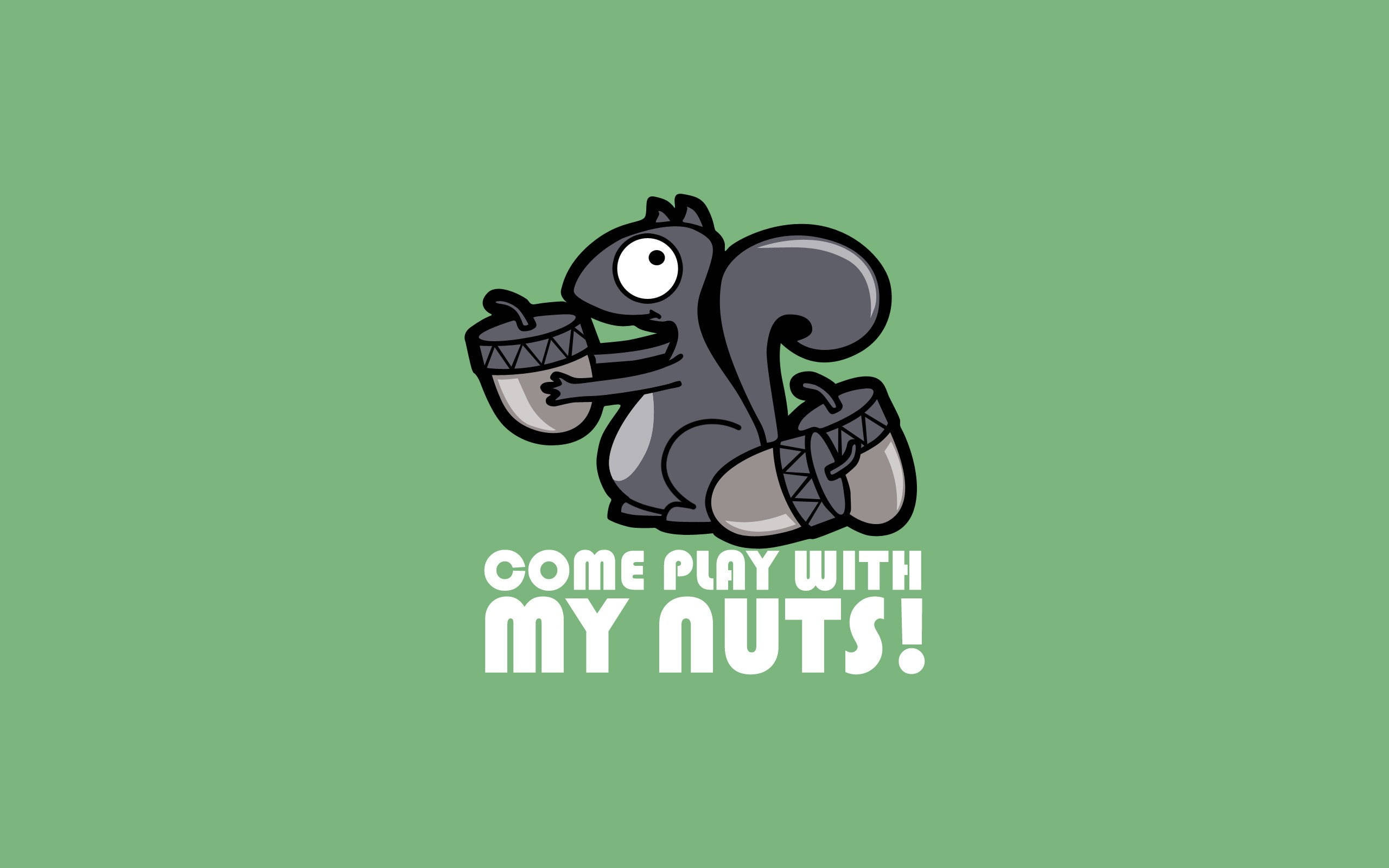 squirrel, acorns, big eyes, 2K Desktop Wallpaper