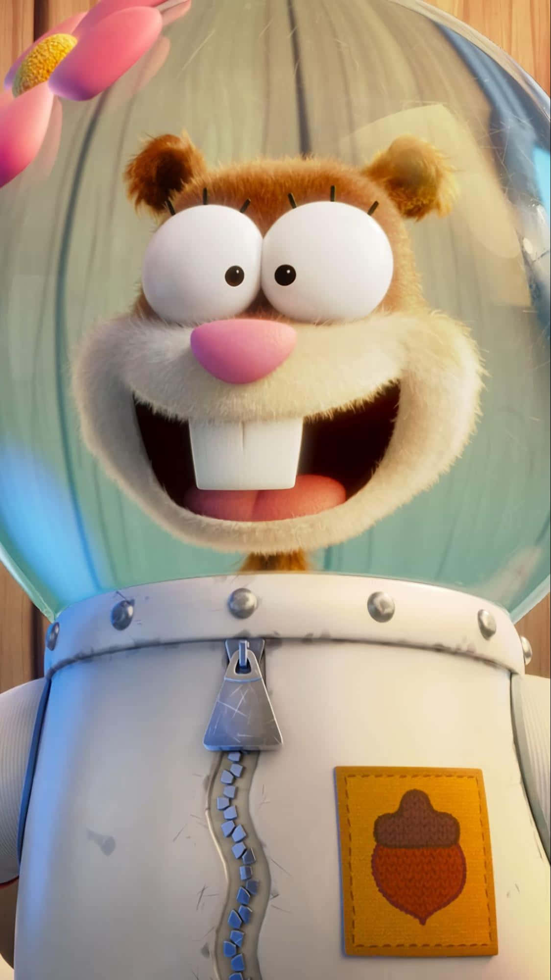 sandy beach, animated squirrel, space suit, Full HD Phone Wallpaper