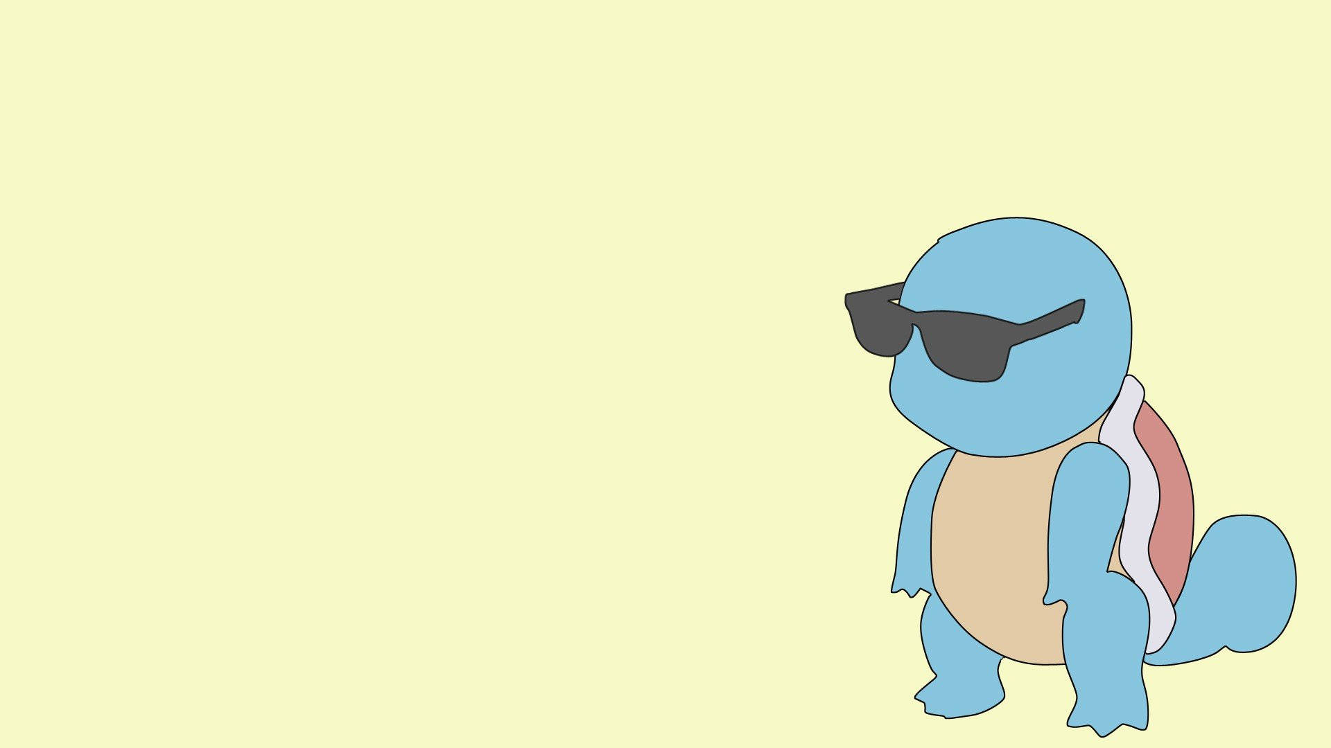 Squirtle, black sunglasses, blue cartoon turtle, Full HD Desktop Wallpaper