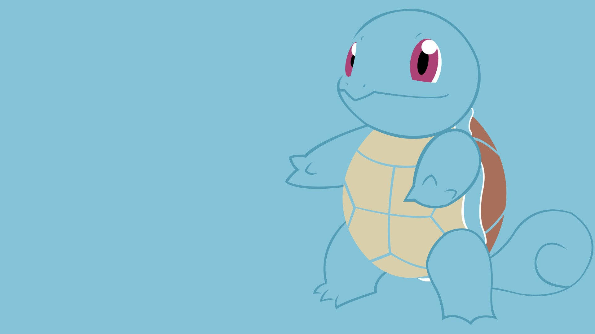 Squirtle, Water-Type Pokémon, pink eyes, Full HD Desktop Wallpaper