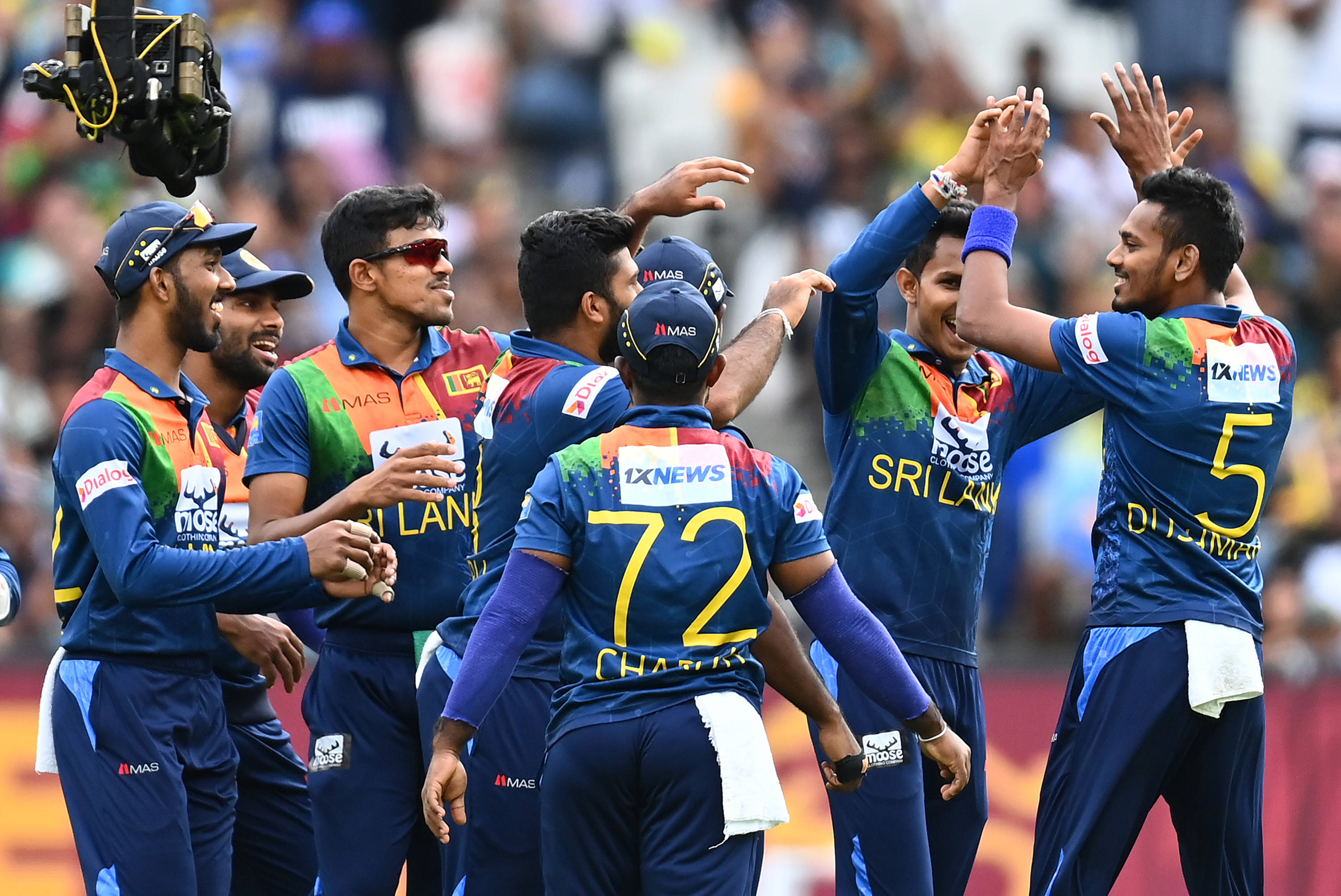 Sri Lanka Cricket, blue jerseys, wicket, 2K Desktop Wallpaper