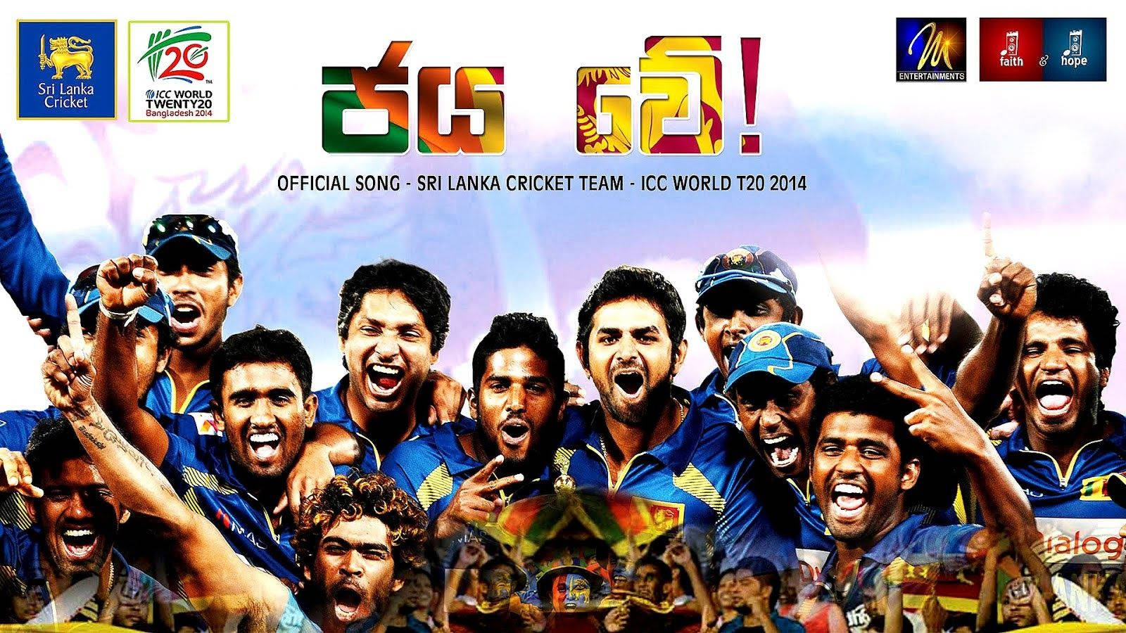 Sri Lanka Cricket, blue jerseys, vibrant graphic backdrop, HD Desktop Wallpaper