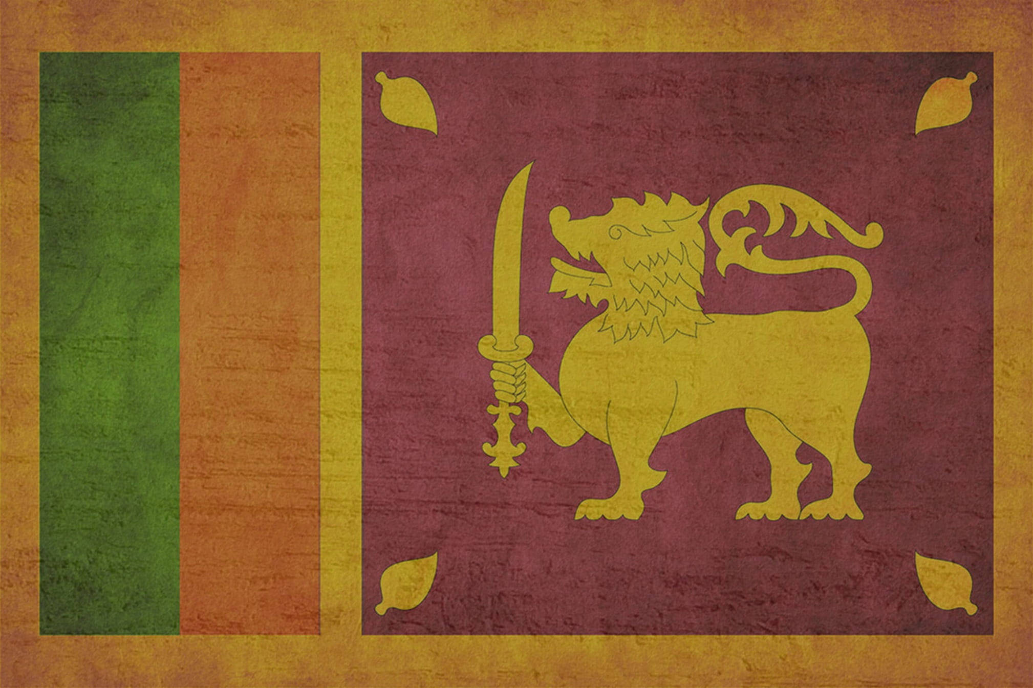 Sri Lanka, golden lion, sword, Full HD Desktop Wallpaper
