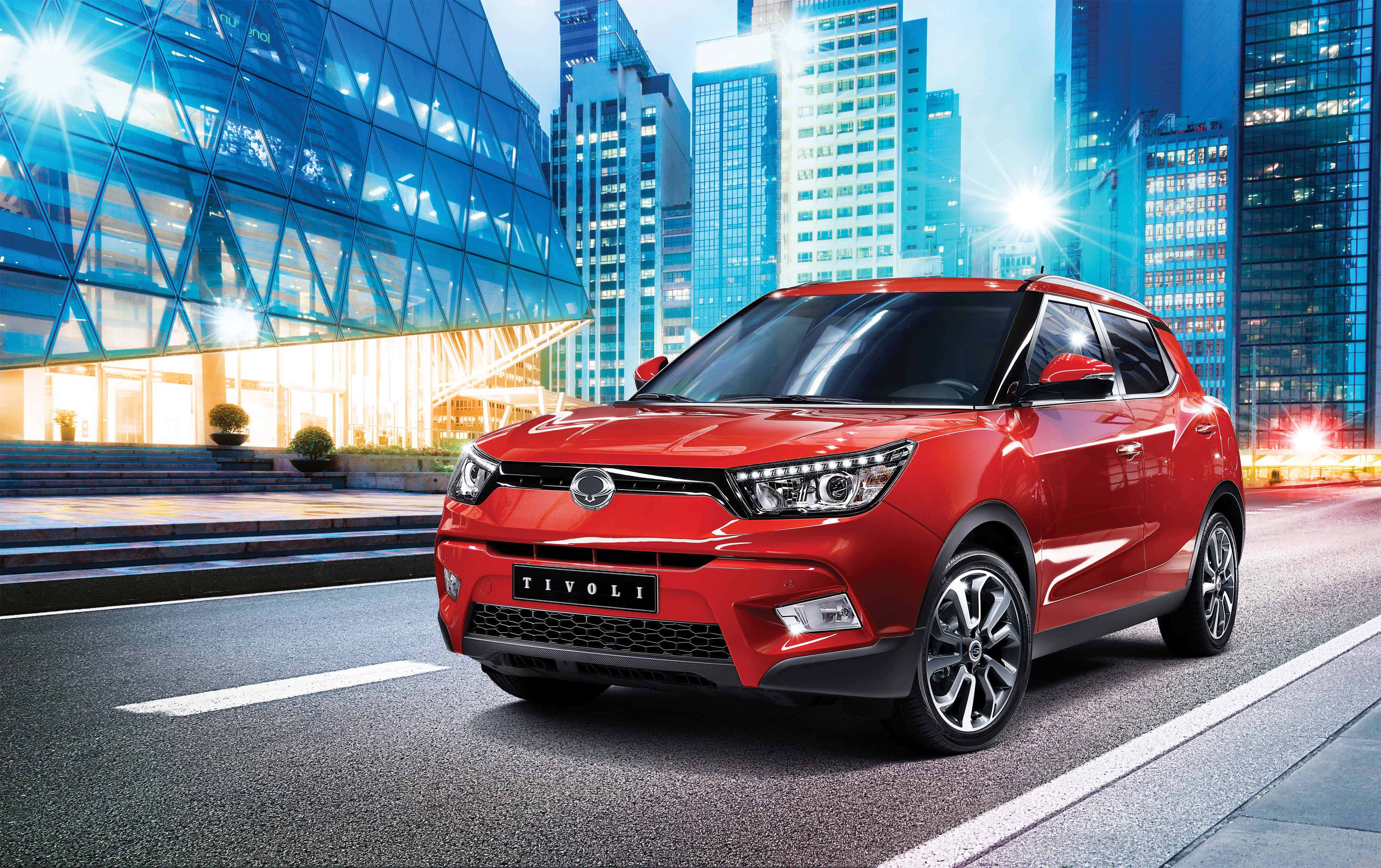 Ssangyong, SUV, vibrant red, 2K Desktop Wallpaper