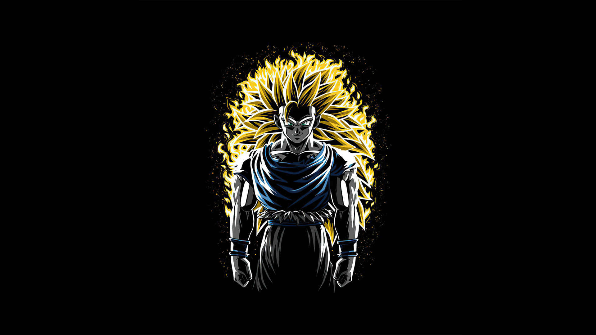 SSJ3, golden hair, glowing eyes, Full HD Desktop Wallpaper