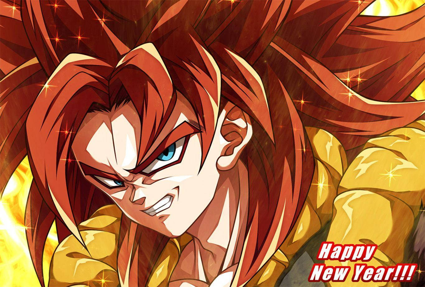 Ssj4 Gogeta, fiery red hair, glowing eyes, HD Desktop Wallpaper