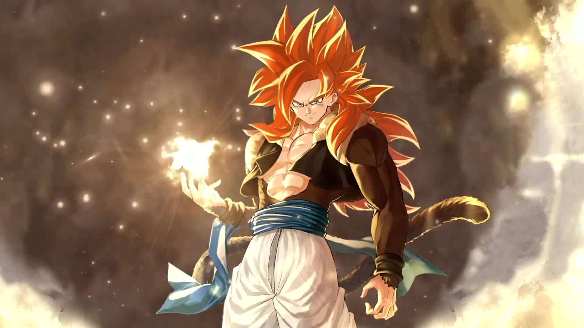 Ssj4 Gogeta, comet, spiky orange hair, Full HD Desktop Wallpaper