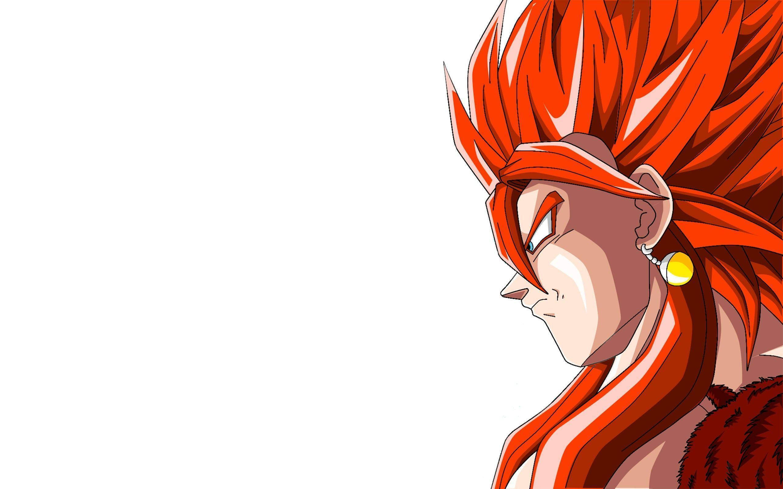 Ssj4 Gogeta, fiery red spiky hair, intense gaze, 2K Desktop Wallpaper