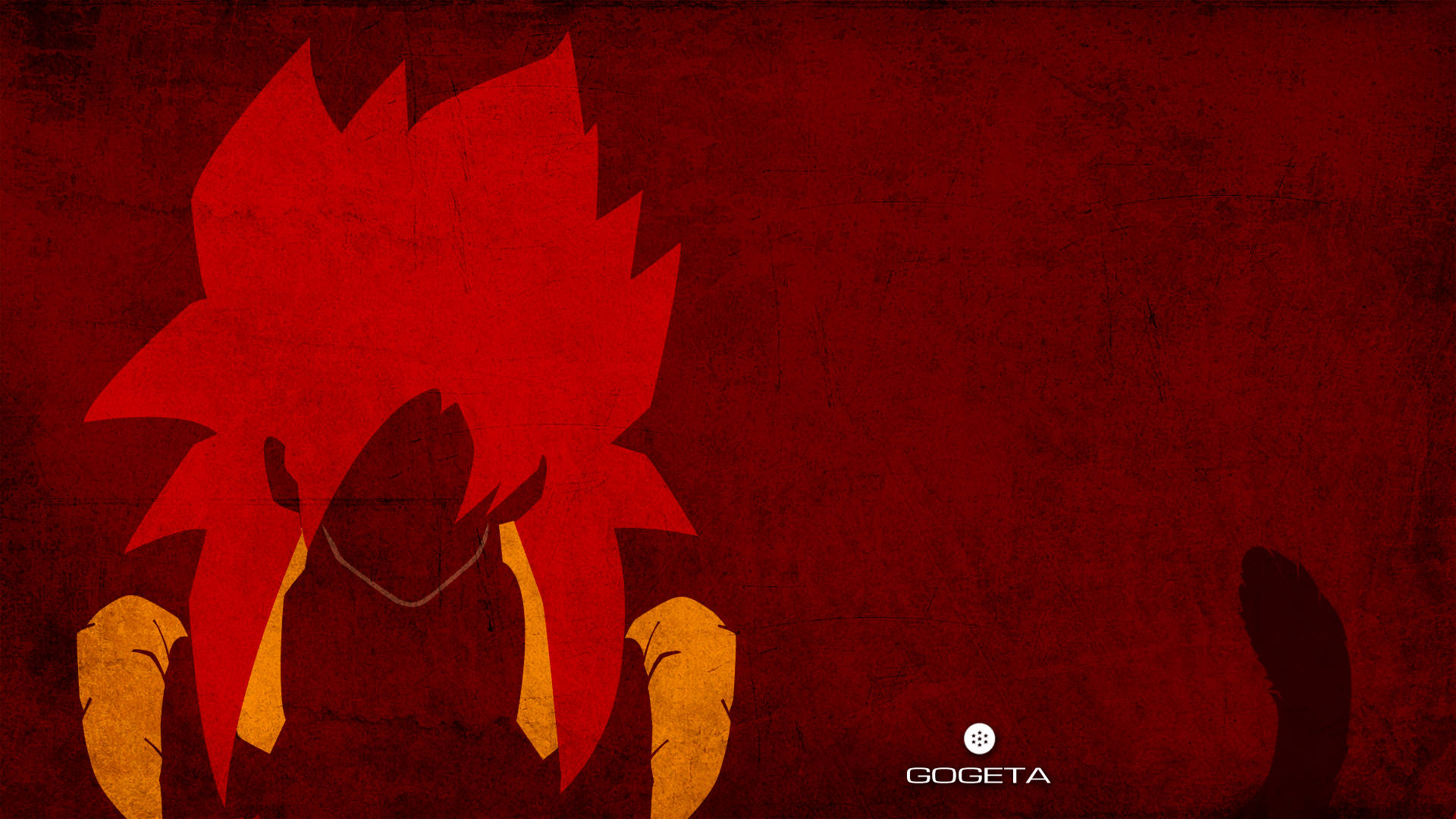 Ssj4 Gogeta, spiky red hair, golden fists, Full HD Desktop Wallpaper