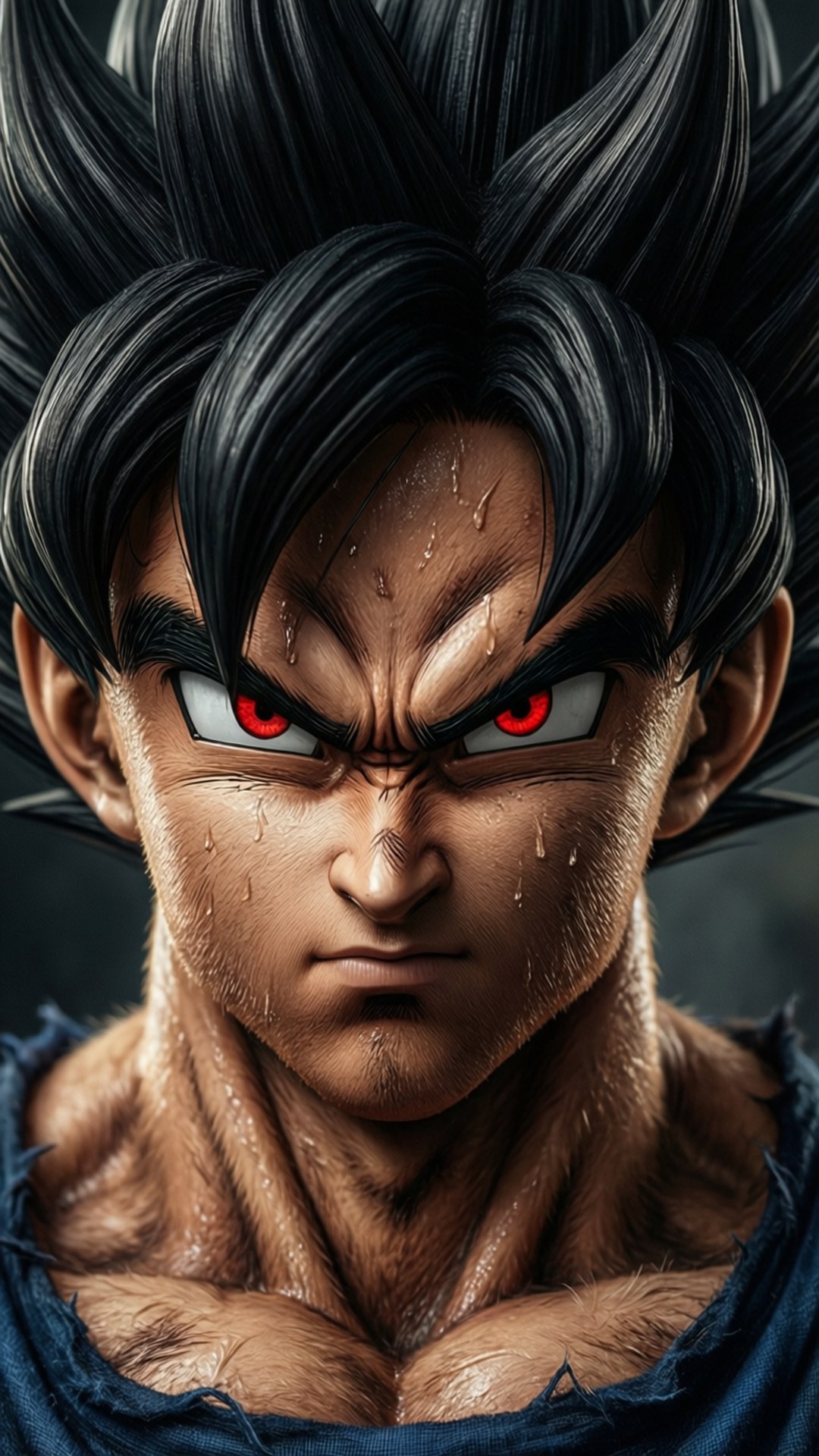 Ssj4 Goku, spiky black hair, red eyes, Full HD Phone Wallpaper