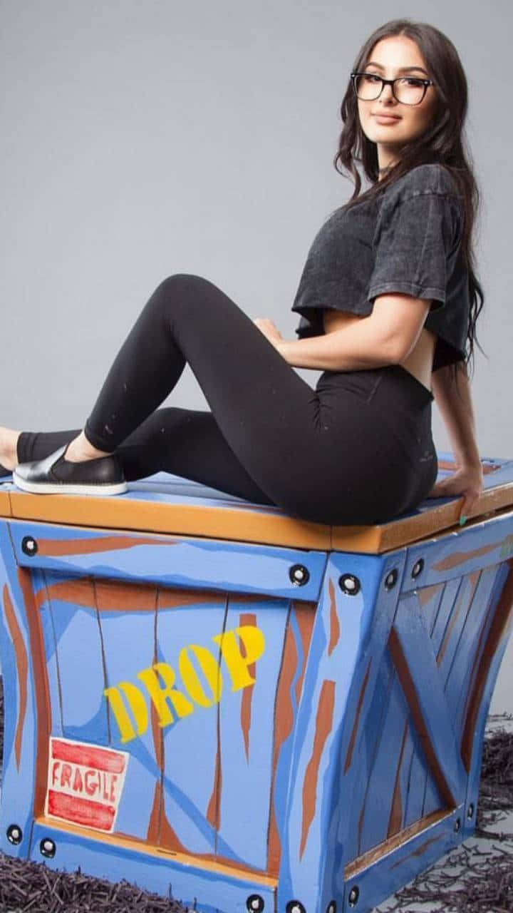 Sssniperwolf, blue painted shipping crate, DROP, HD Phone Wallpaper