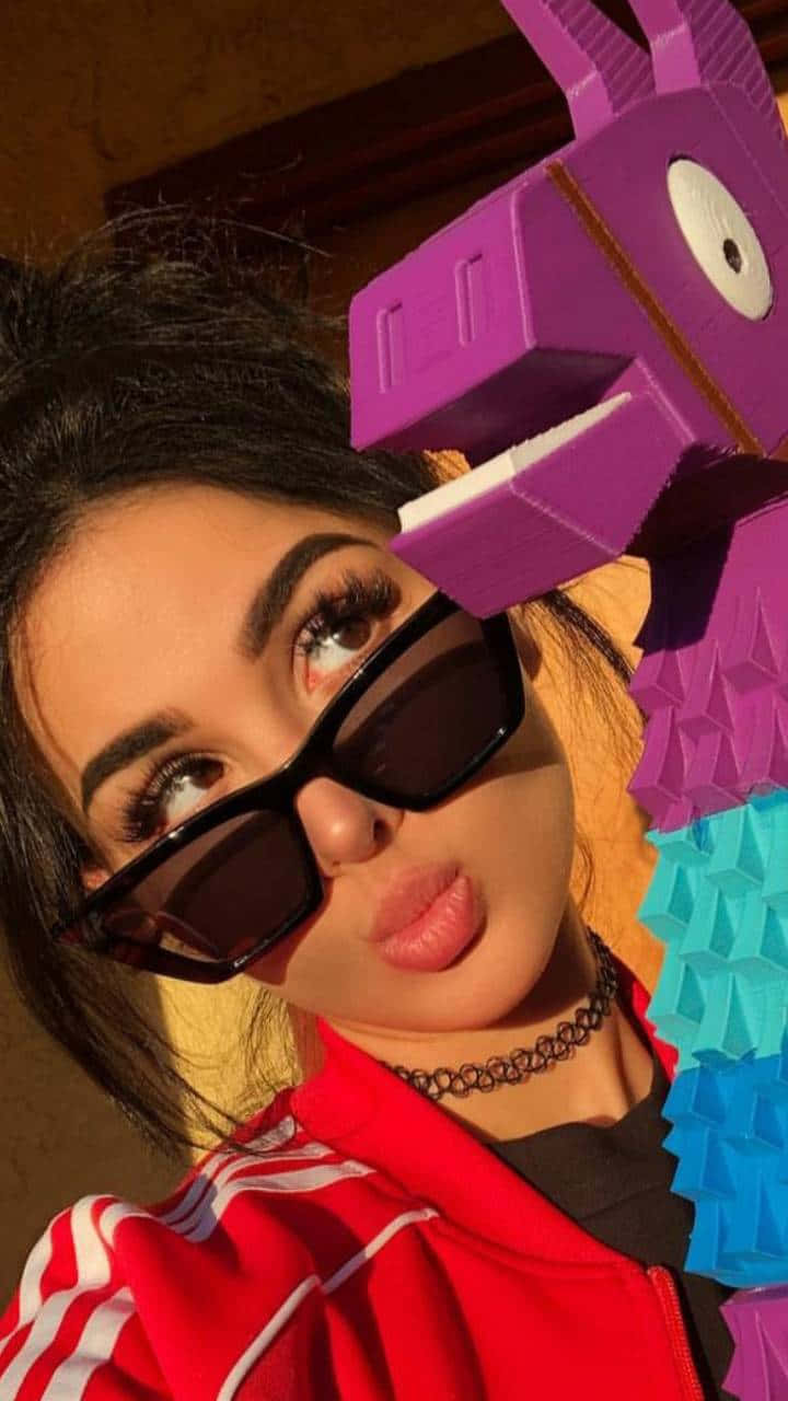 Sssniperwolf, red Adidas jacket, black sunglasses, HD Phone Wallpaper