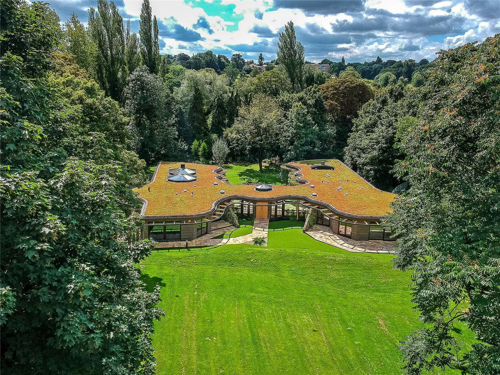 St Albans, green roof, curved architecture, HD Desktop Wallpaper
