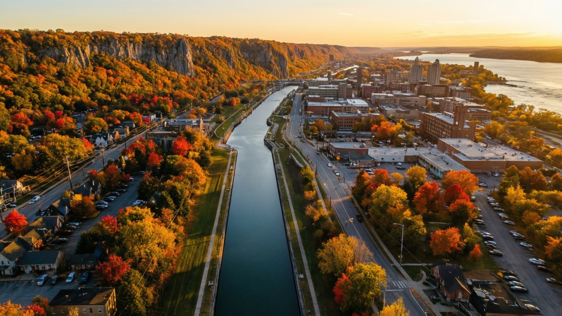 St Catharines, golden hour, sunset, Full HD Desktop Wallpaper