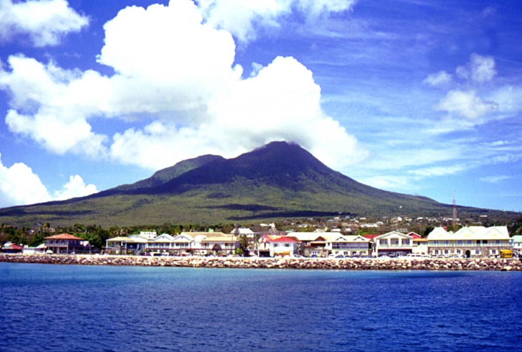 St Kitts And Nevis, colorful buildings, calm blue bay, SD Desktop Wallpaper