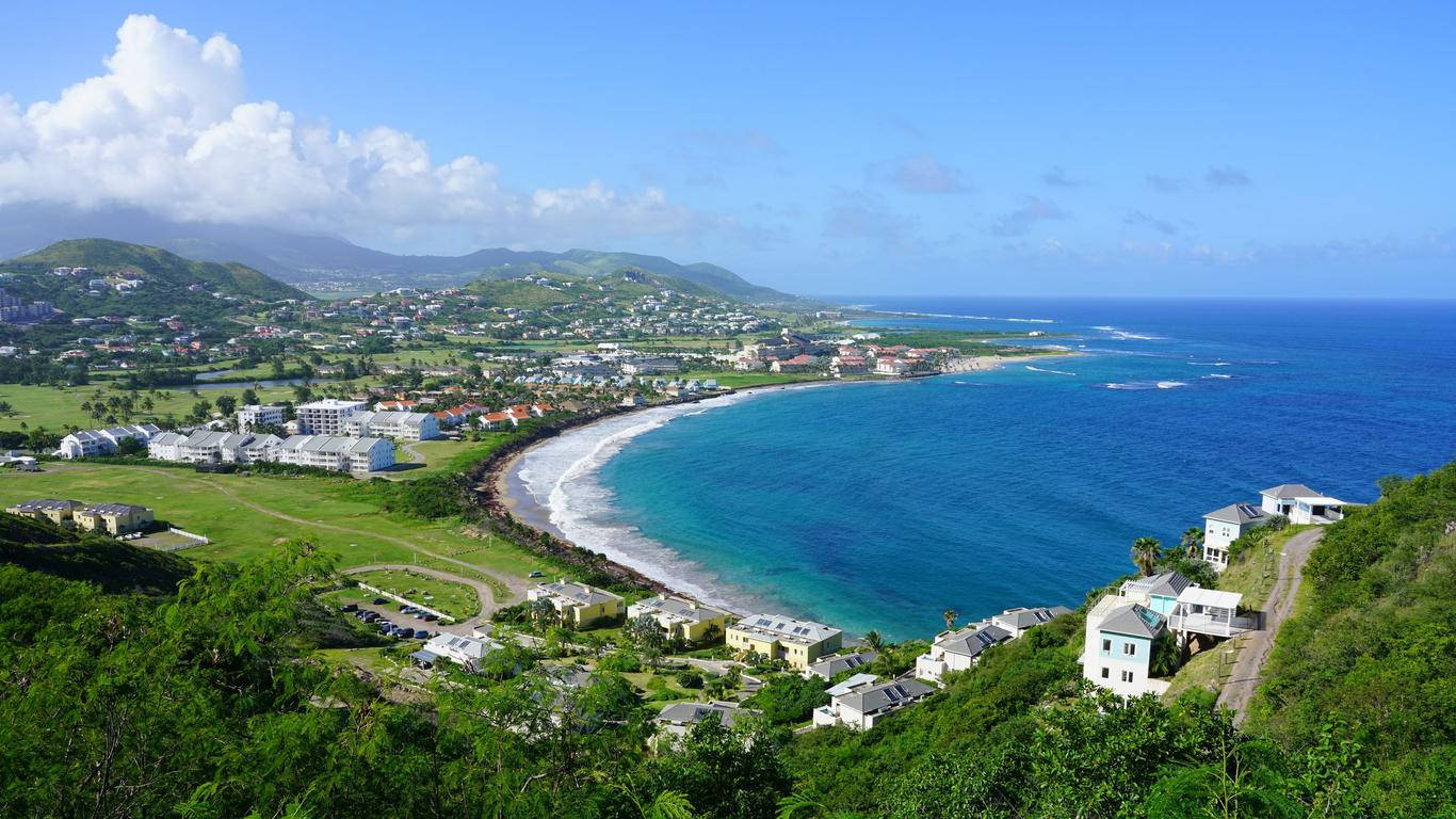St Kitts And Nevis, coastline view, turquoise bay, HD Desktop Wallpaper