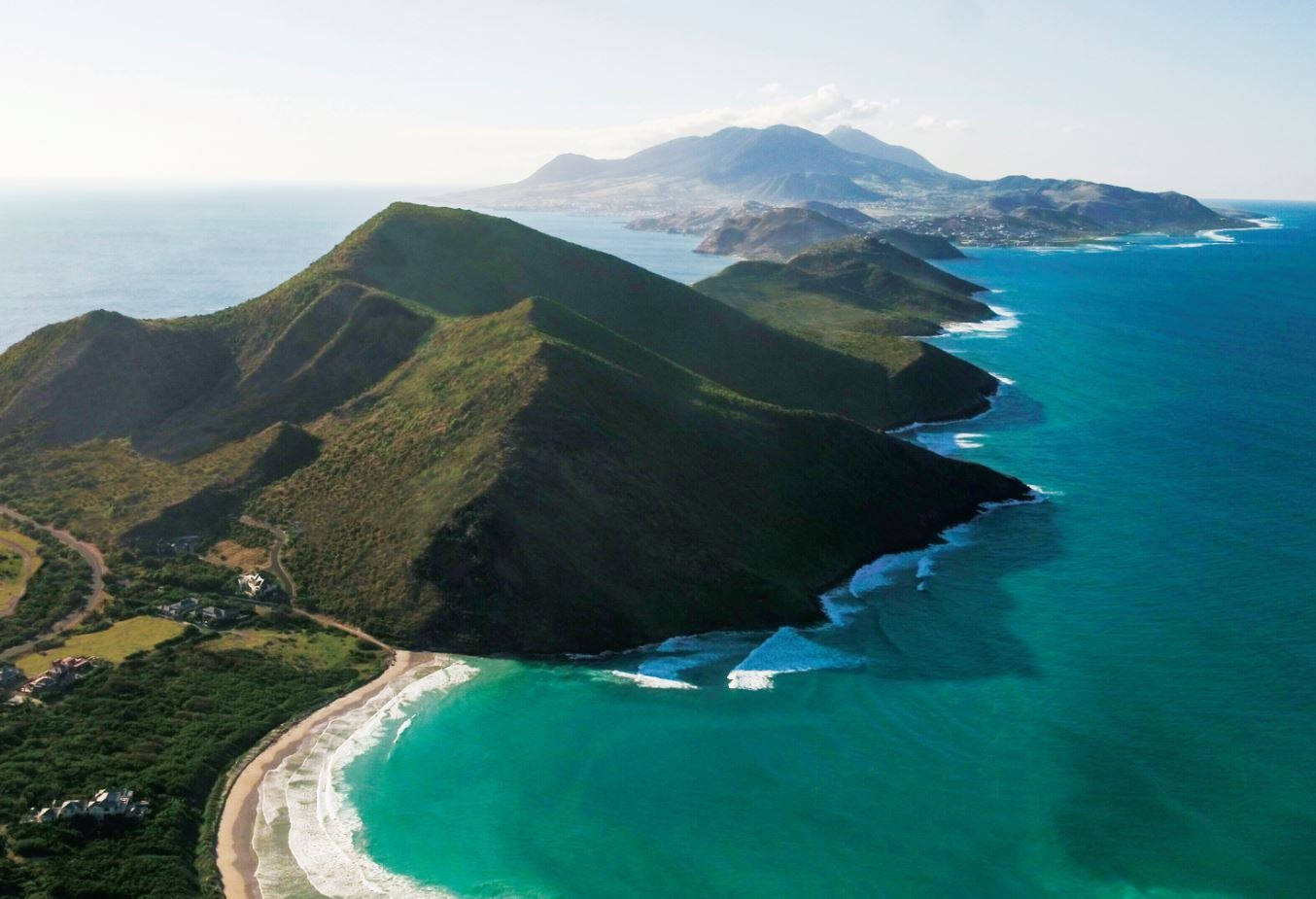 St Kitts And Nevis, mountain, sea, HD Desktop Wallpaper