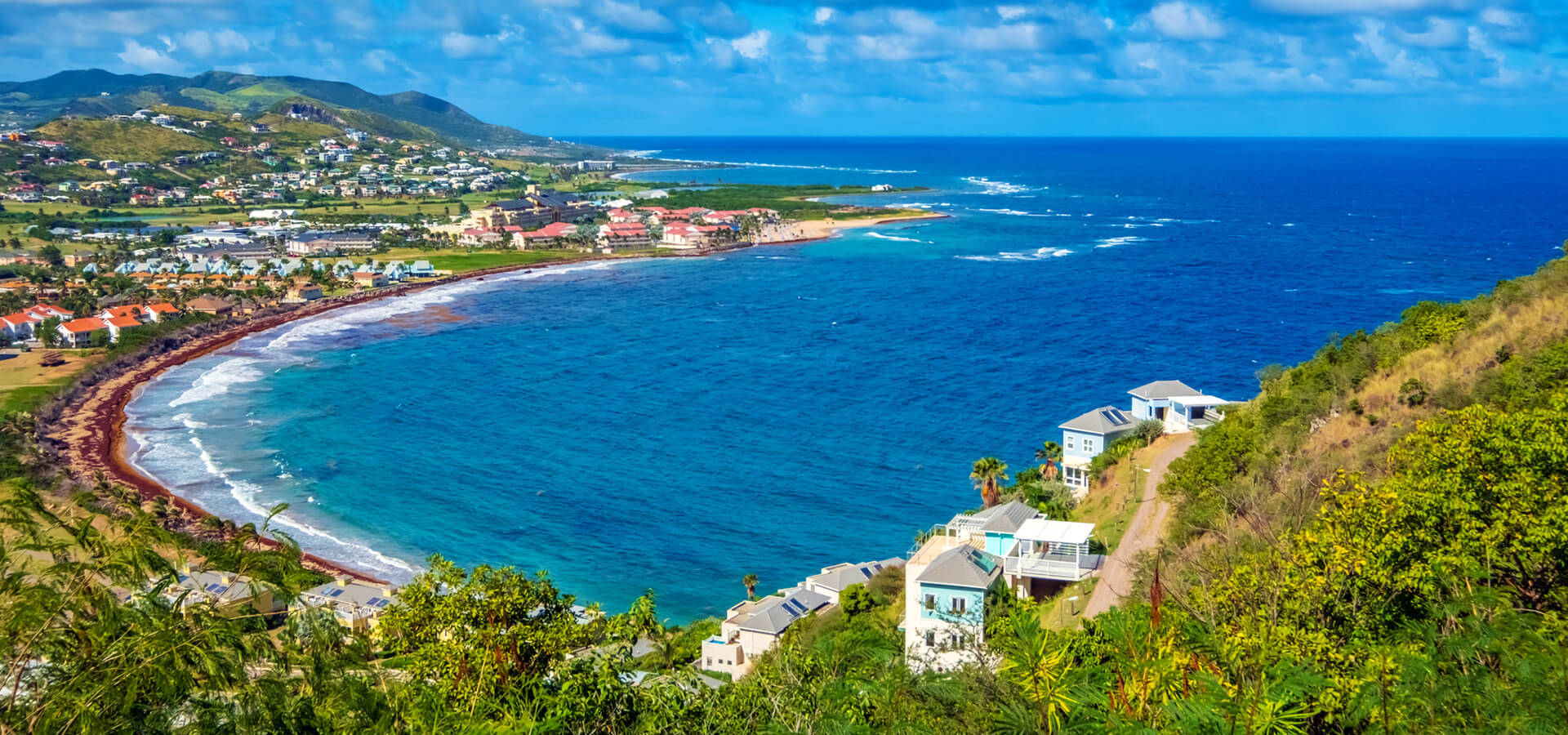 blue ocean, St Kitts And Nevis, turquoise waters, Full HD Desktop Wallpaper