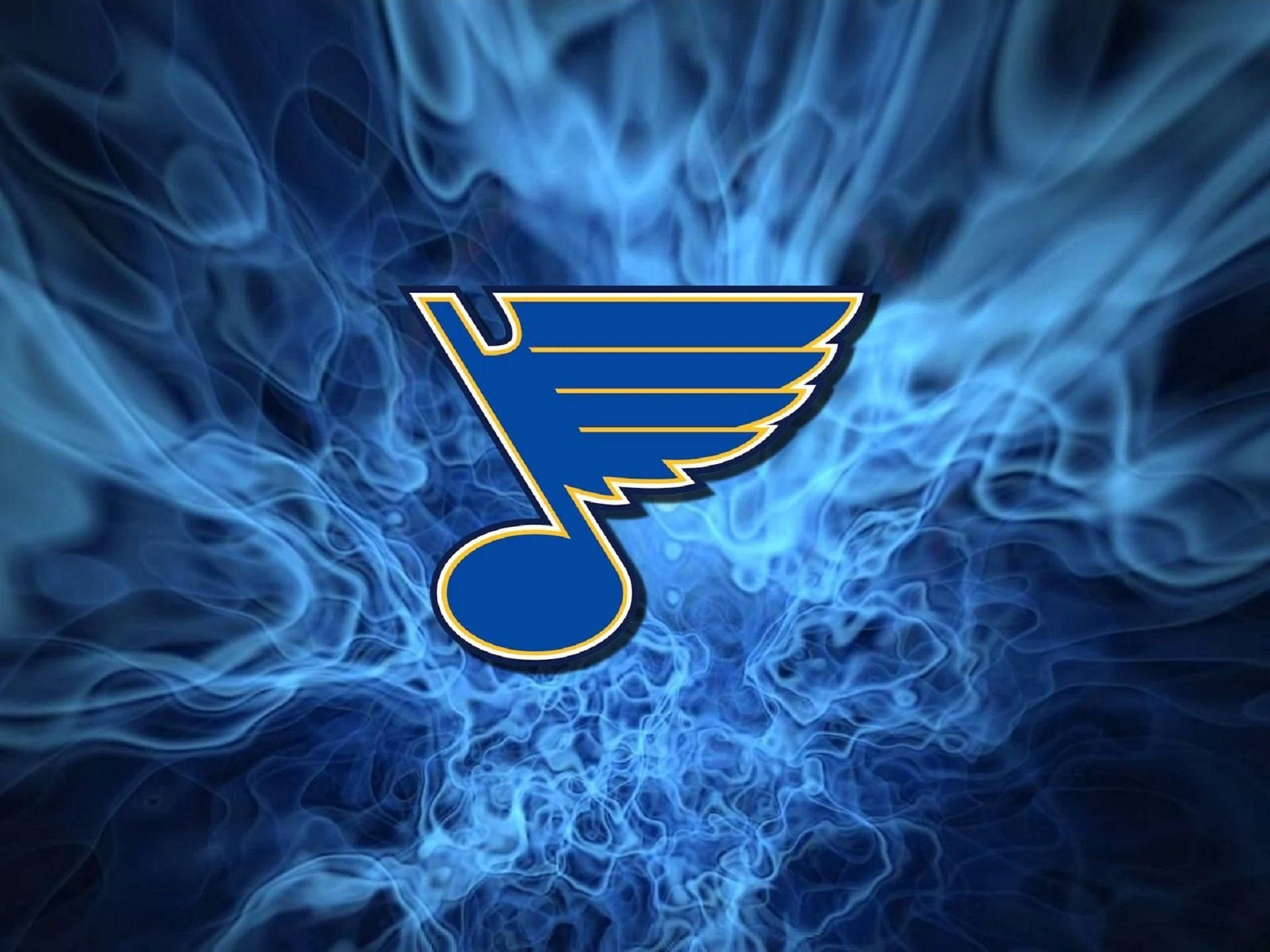 St Louis Blues, blue flames, electric blue smoke, Full HD Desktop Wallpaper