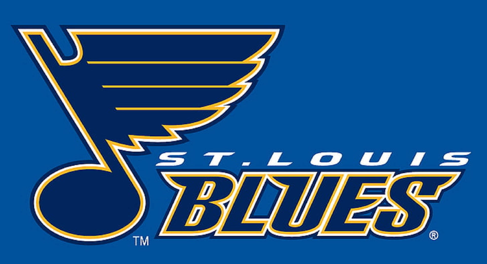 St Louis Blues, blue and gold, hockey stick wing, Full HD Desktop Wallpaper