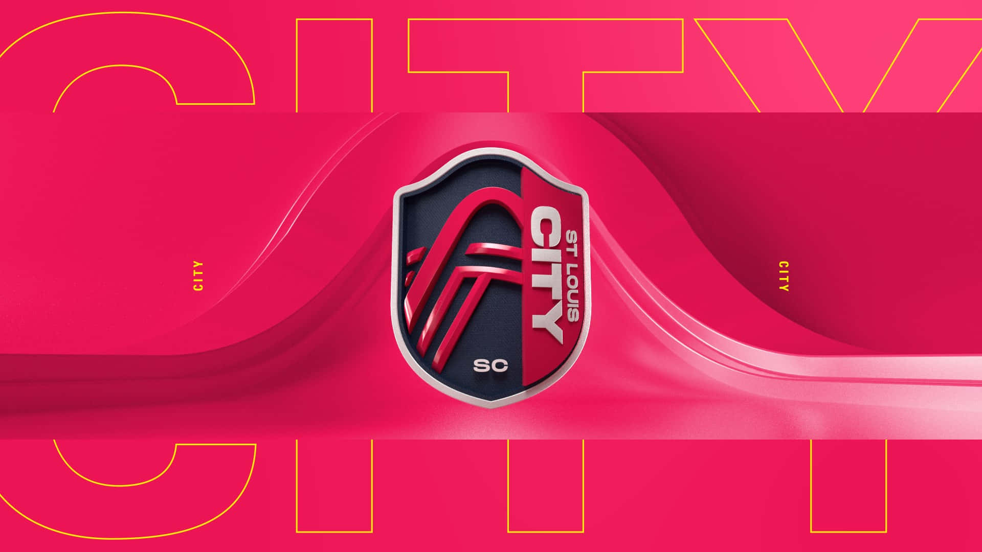 St Louis City SC, pink, yellow, Full HD Desktop Wallpaper
