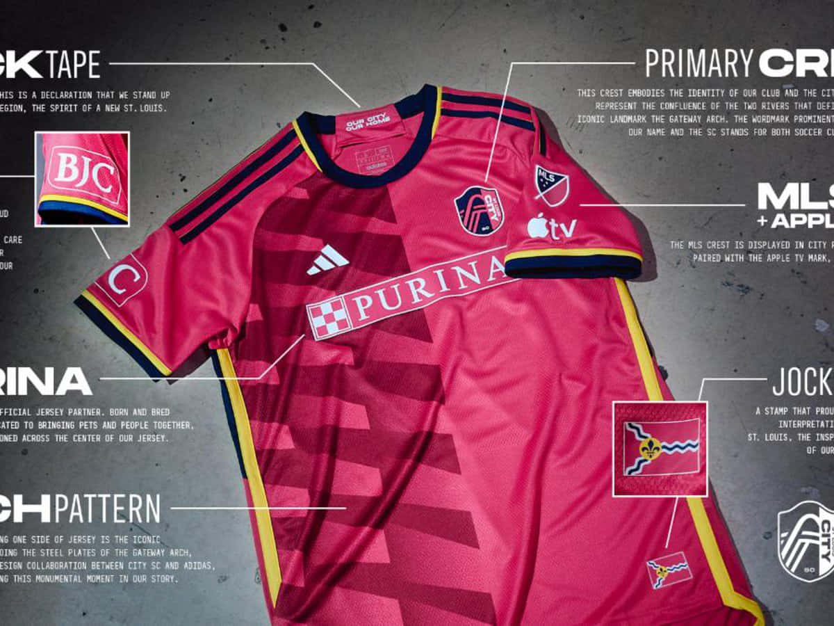 St Louis City SC, pink soccer jersey, geometric patterns, SD Desktop Wallpaper