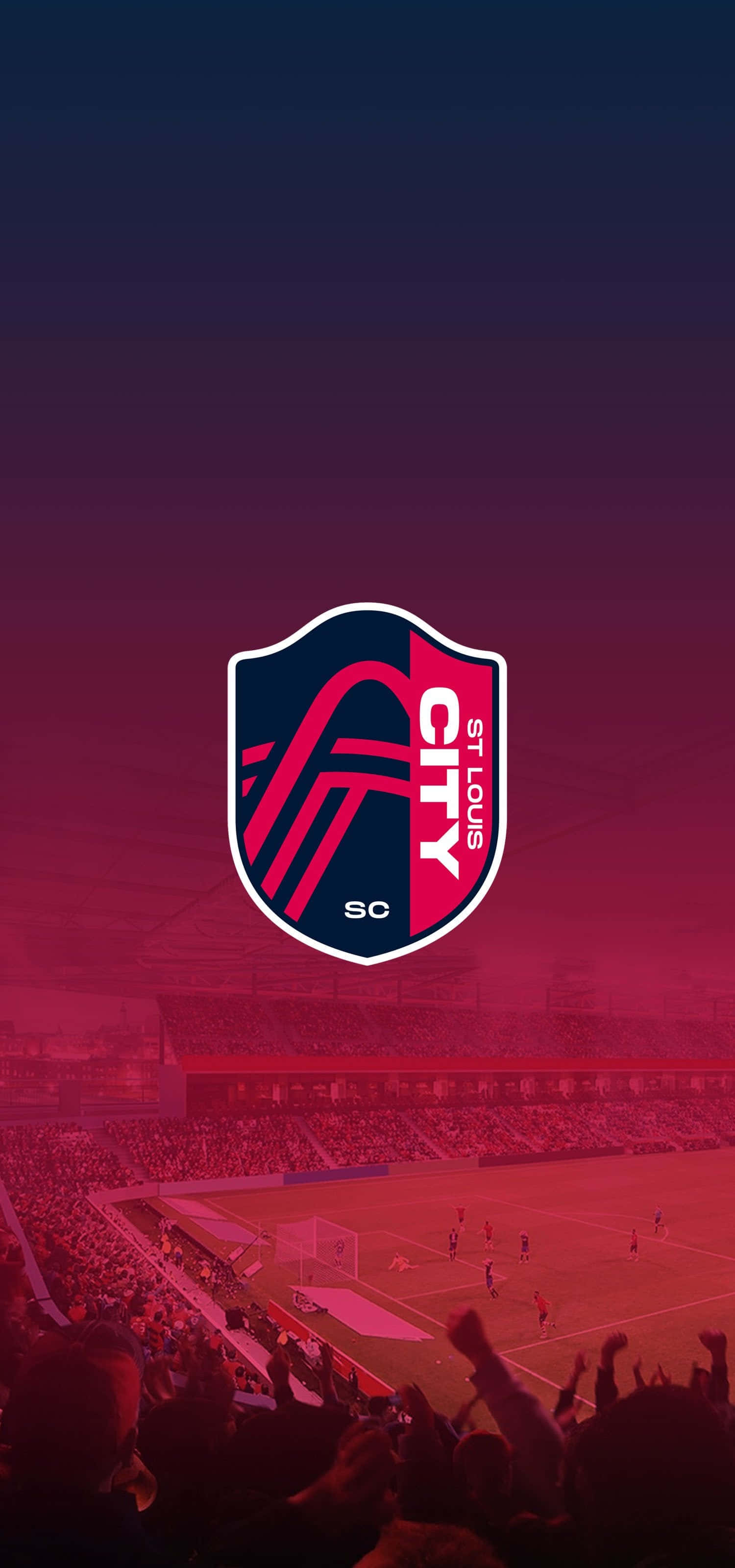 St Louis City SC, soccer stadium, deep red light, 2K Phone Wallpaper