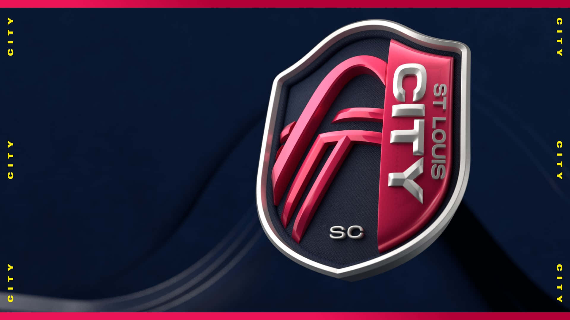 St Louis City SC, metallic silver, vibrant pink, Full HD Desktop Wallpaper