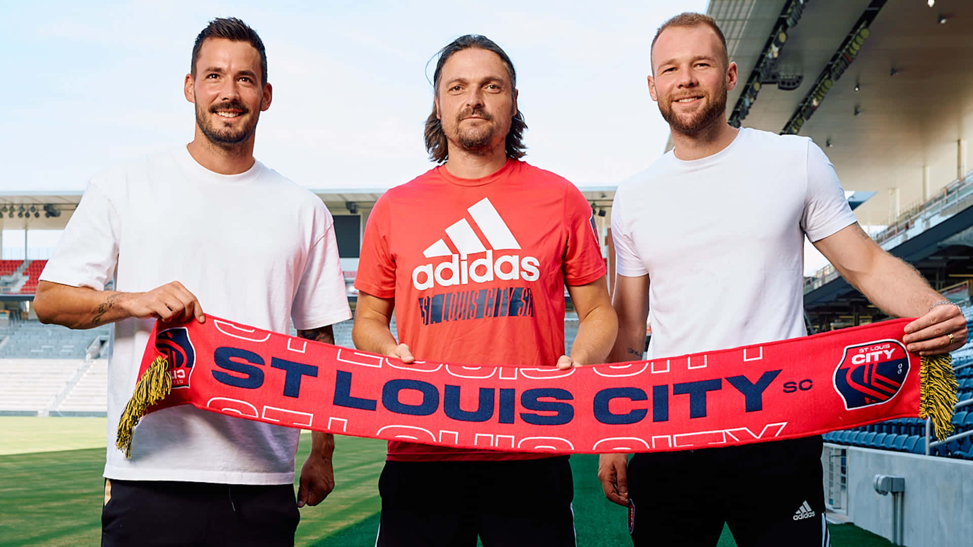 St Louis City SC, red, scarf, Full HD Desktop Wallpaper