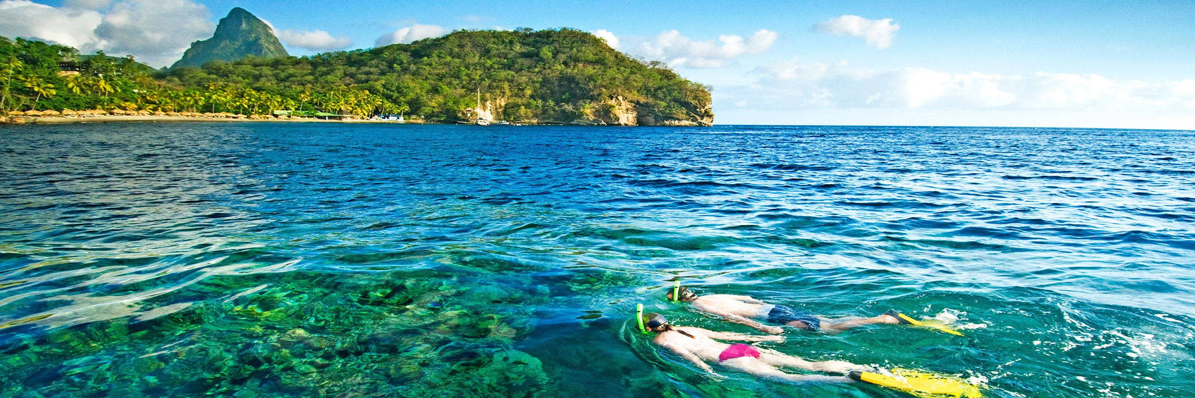 St Lucia, turquoise waters, lush green island, Full HD Desktop Wallpaper