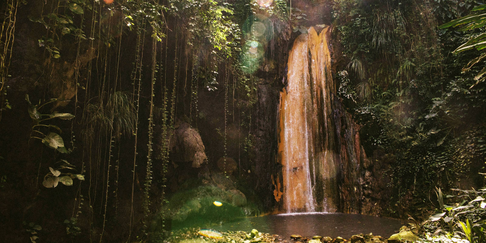 St Lucia, diamond waterfall, golden waterfall, HD Desktop Wallpaper
