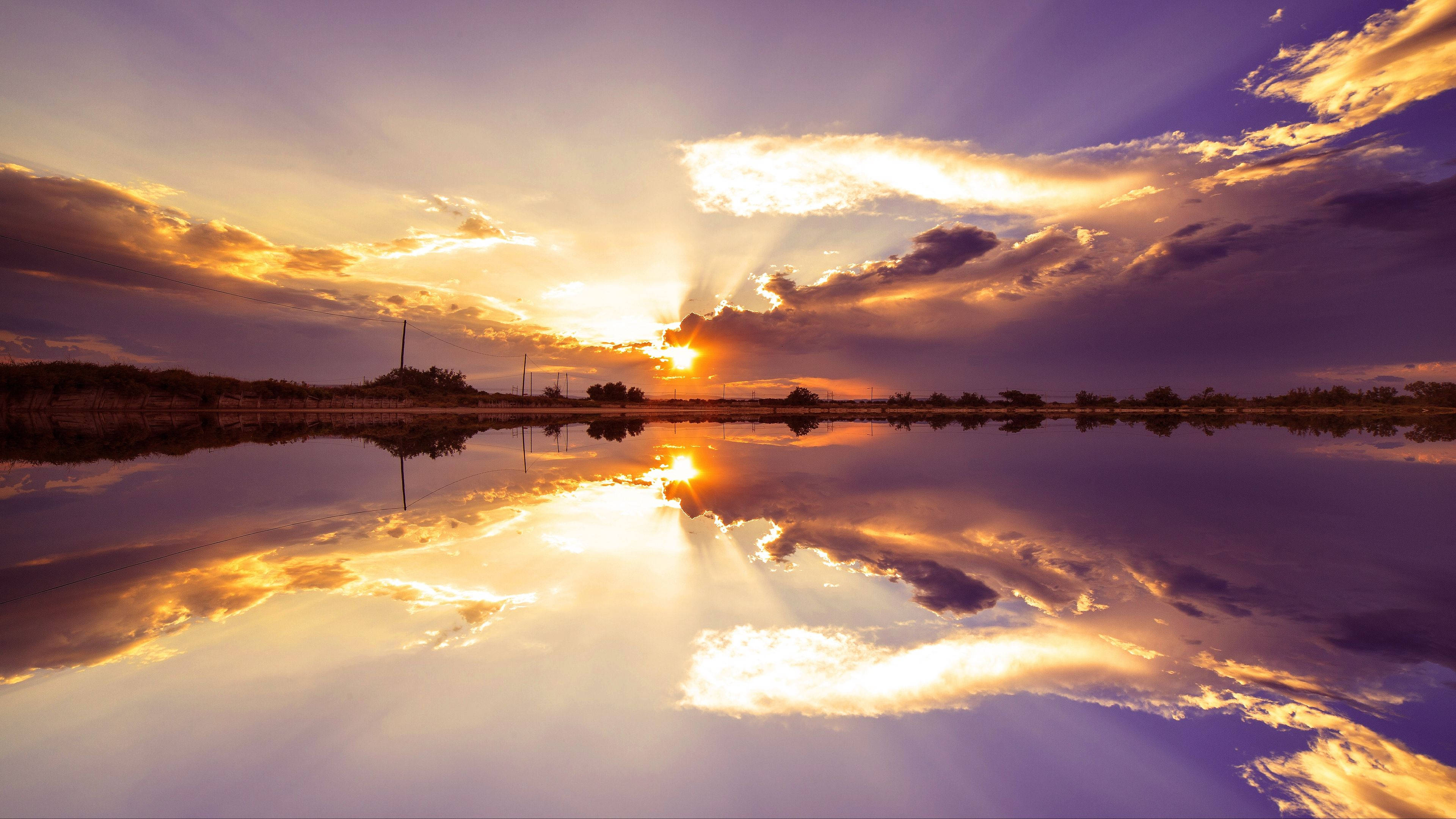 St Lucia, sunset, purple clouds, 4K Desktop Wallpaper