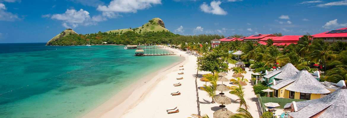 St Lucia, turquoise waters, white sand, SD Desktop Wallpaper