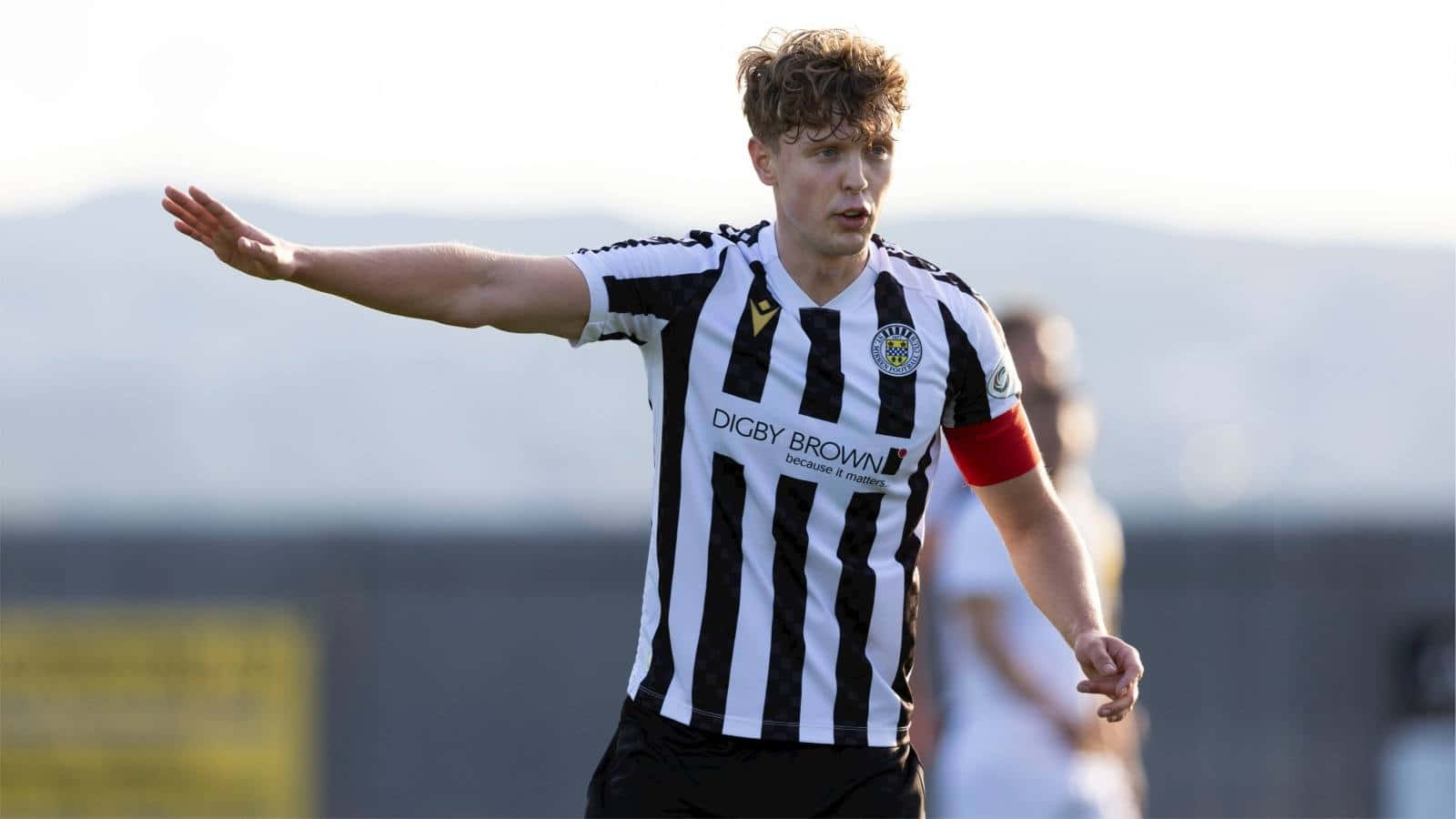 St Mirren, black and white striped jersey, footballer, HD Desktop Wallpaper