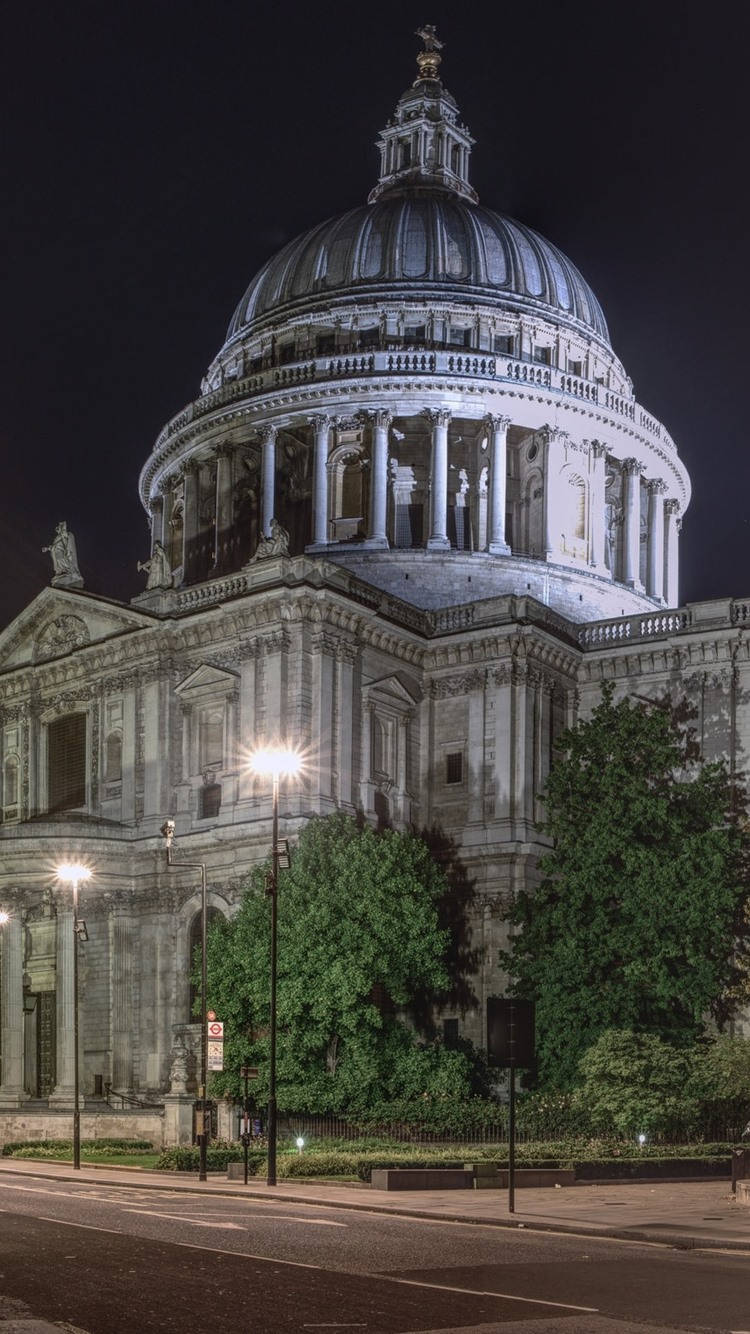 St Paul, phone dome, night, HD Phone Wallpaper