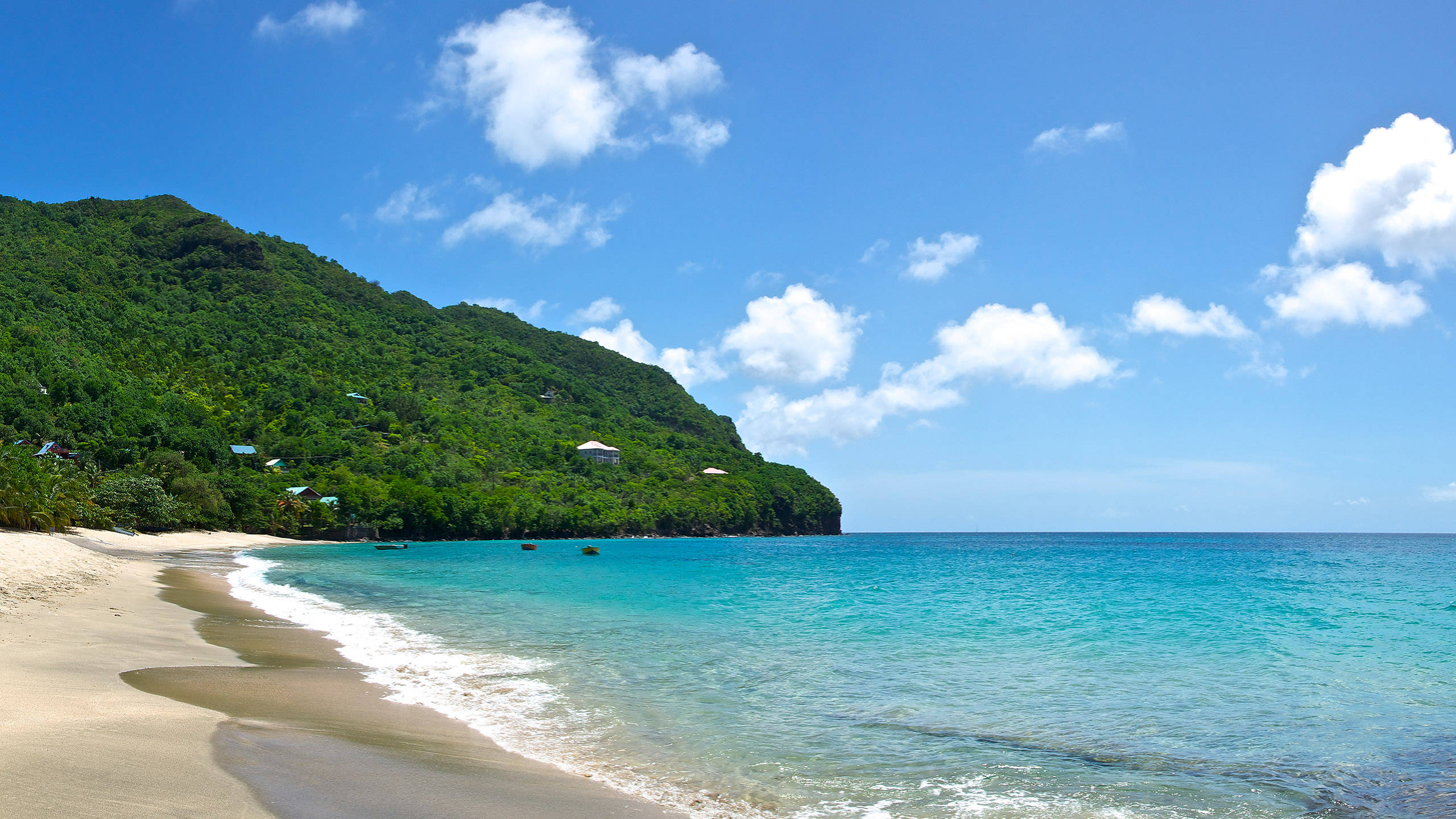 St Vincent And The Grenadines, turquoise waters, golden sand, 2K Desktop Wallpaper