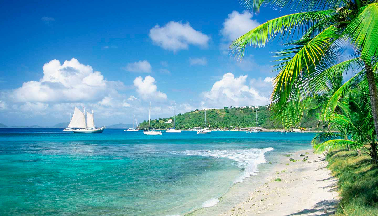 St Vincent and the Grenadines, Caribbean island, tropical beach, HD Desktop Wallpaper