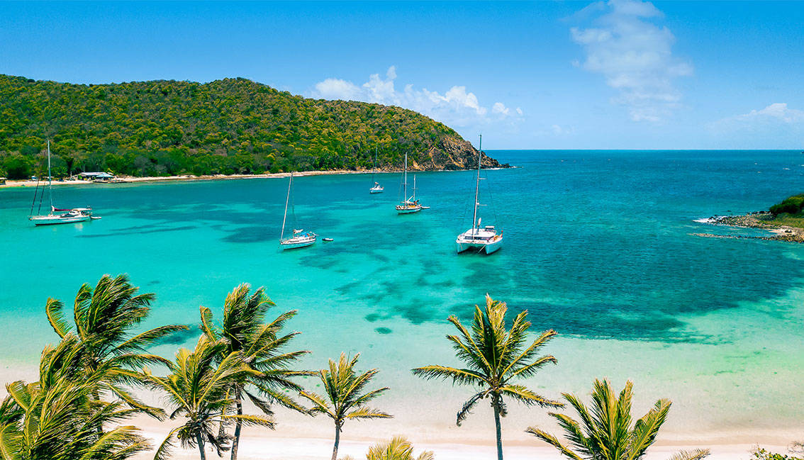 St Vincent And The Grenadines, sailboats, turquoise waters, SD Desktop Wallpaper