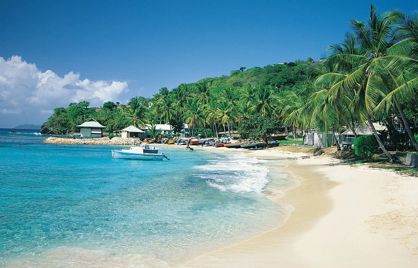 tropical beach paradise, St Vincent And Grenadines, turquoise tropical beach, HD Desktop Wallpaper